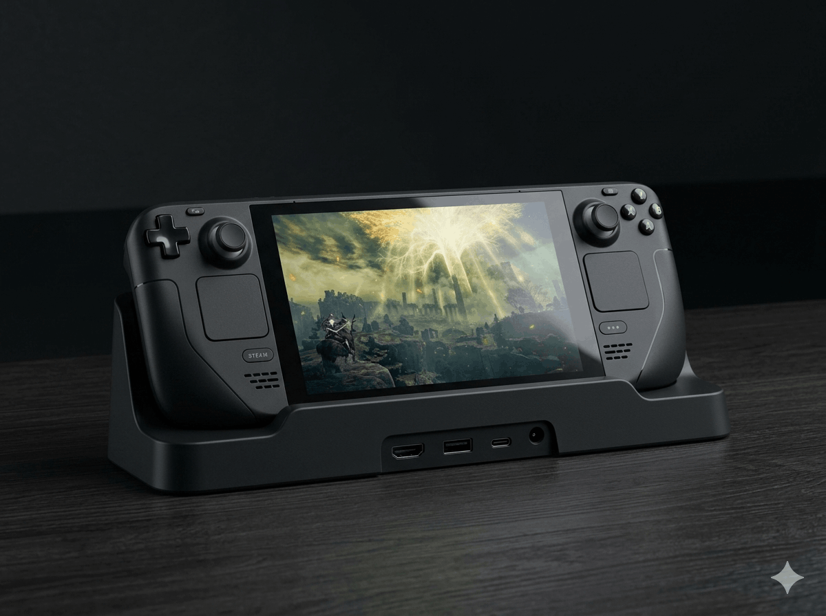 Official Valve Steam Deck Docking Station with 3x USB-A 3.1, HDMI 2.0, and DisplayPort 1.4