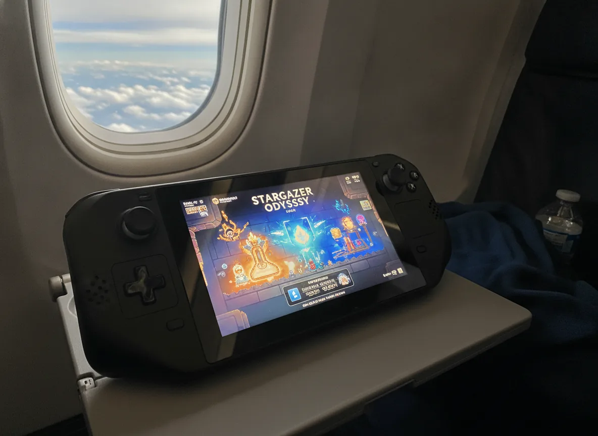 Steam Deck on a plane