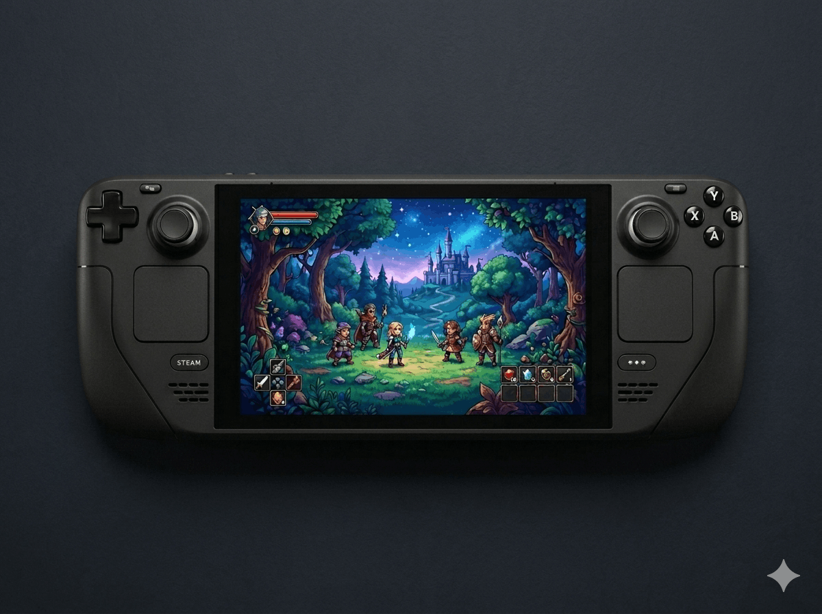 Steam Deck front view – access to over 10,000 Steam games