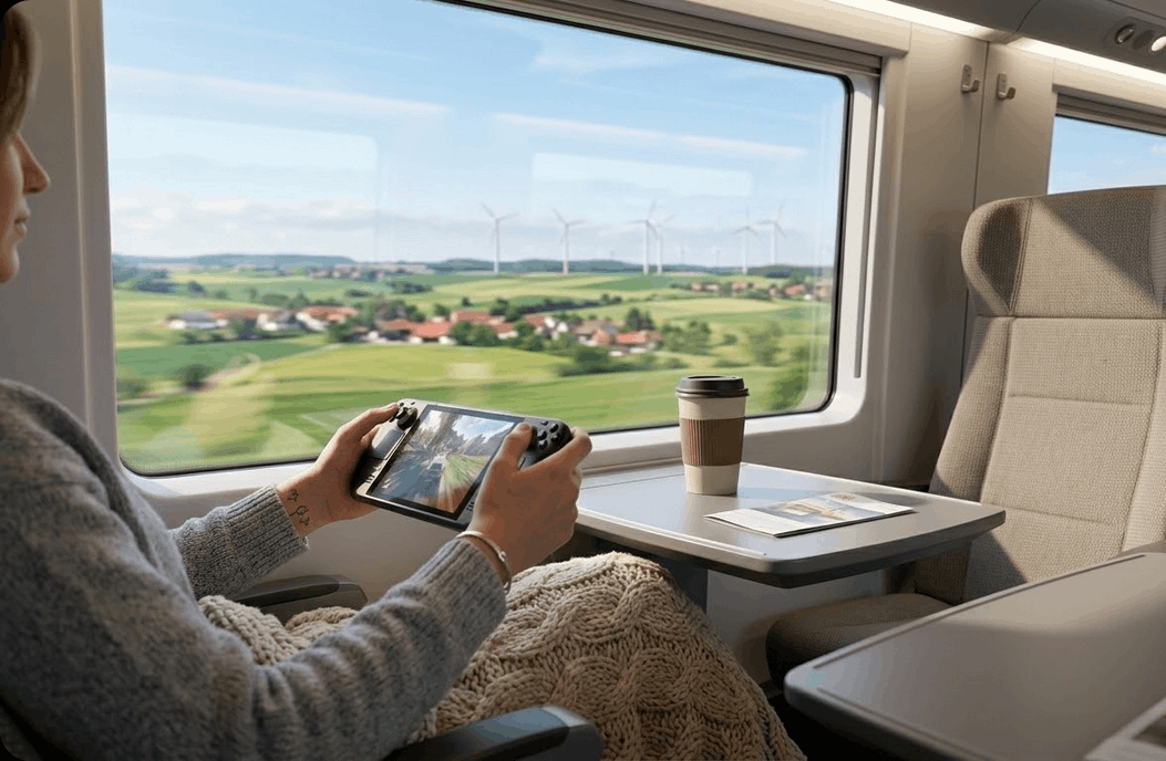 Steam Deck unterwegs im Zug